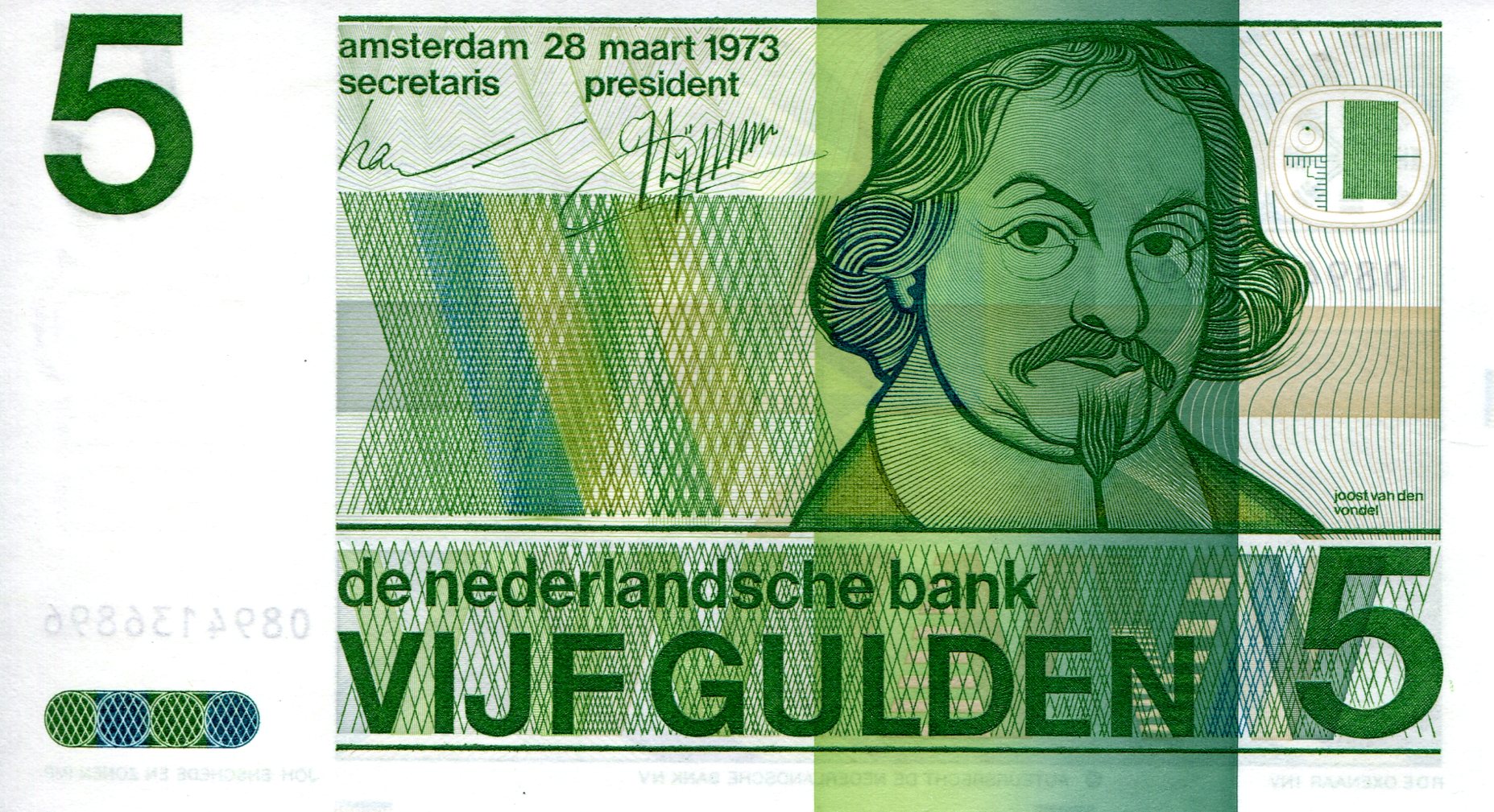 Netherlands 5 Gulden UNC pick #: 95