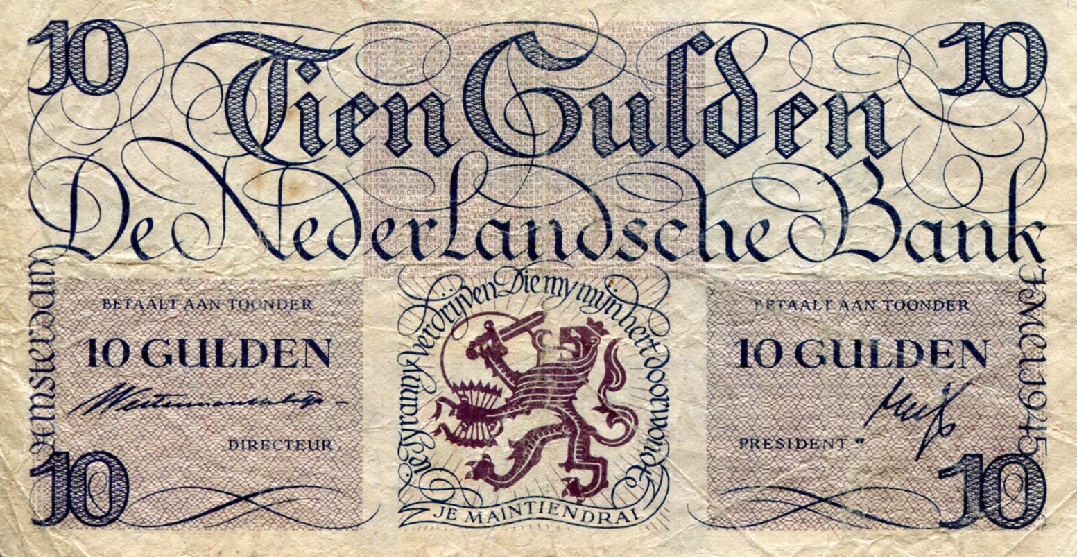 Netherlands 10 Gulden F (See large scan) pick #: 74
