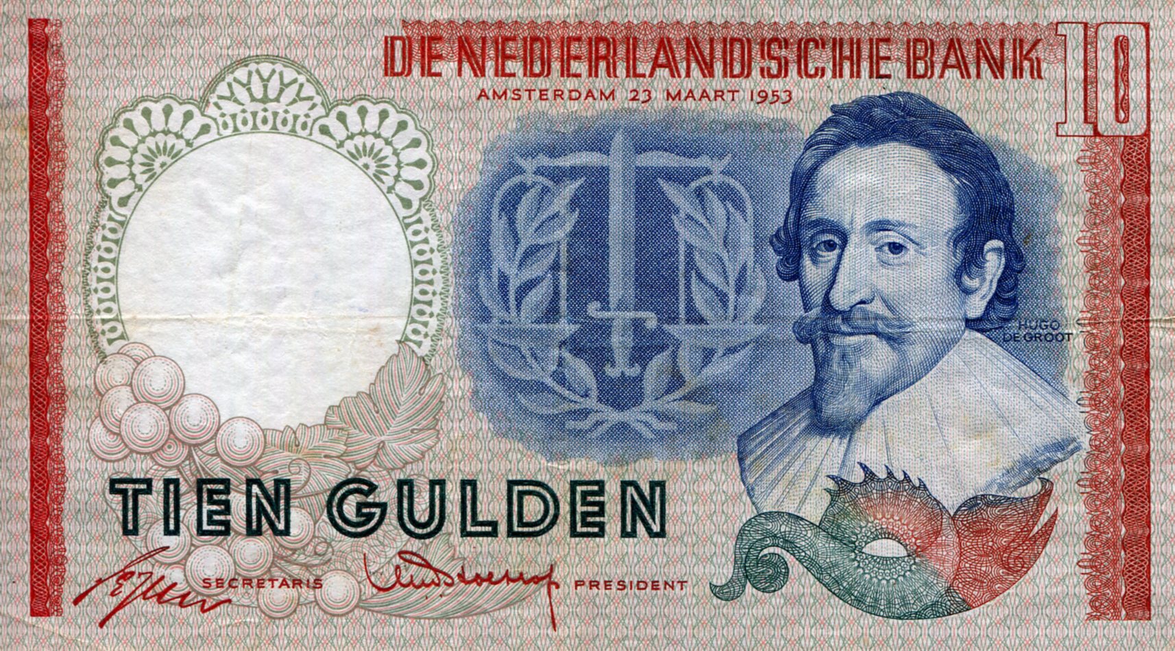 Netherlands 10 Gulden VF (See large scan) pick #: 85