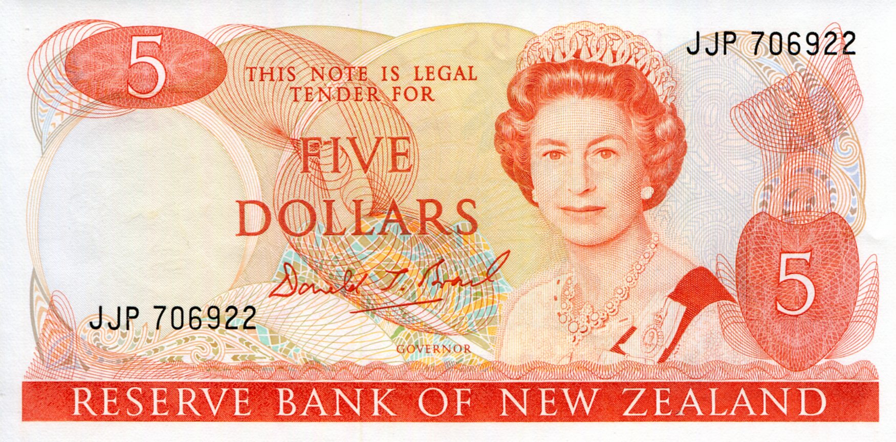 New Zealand 5 Dollars XF (see large scan) pick #: 171c