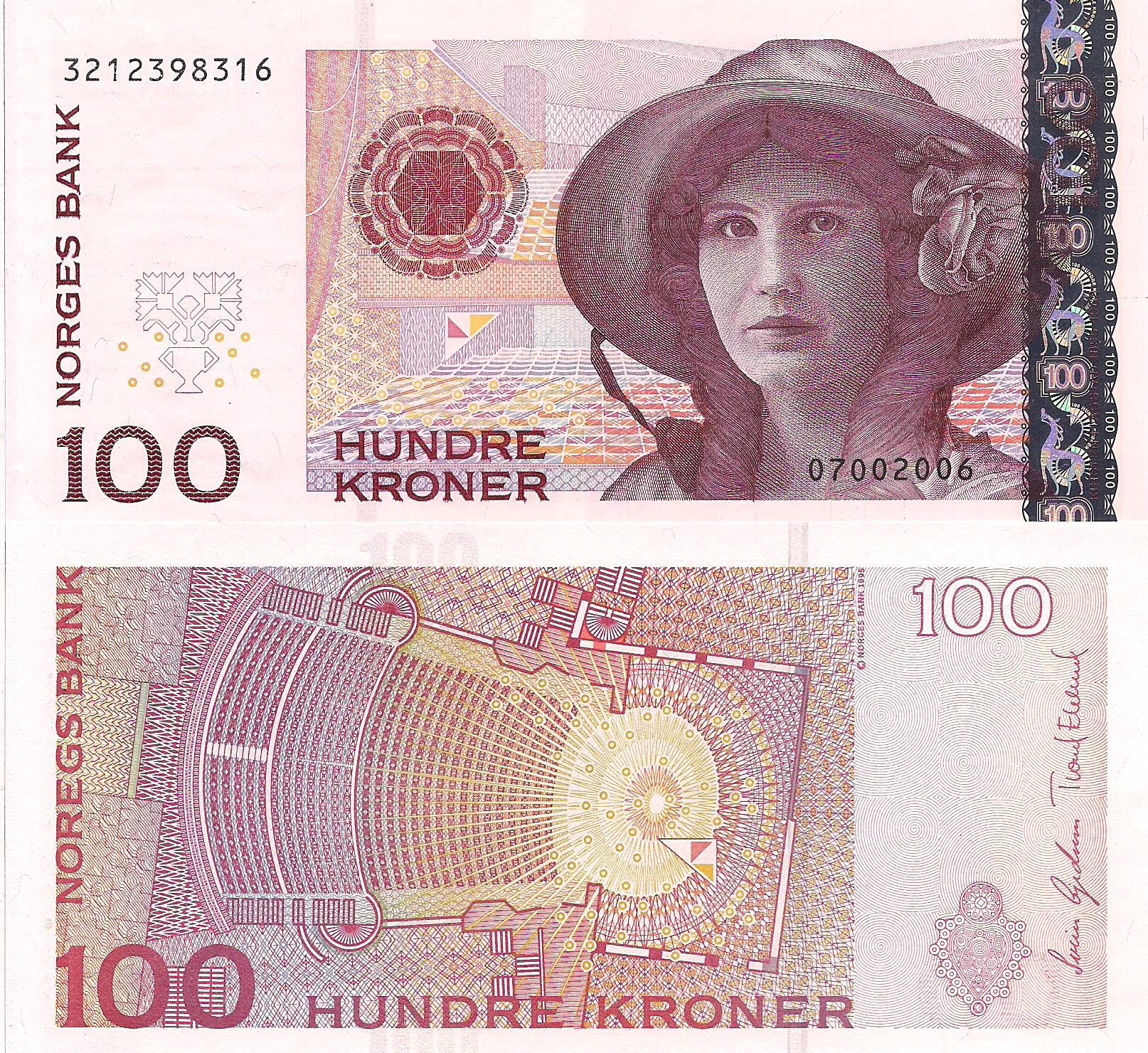 Norway 100 Kroner UNC pick #: 49c