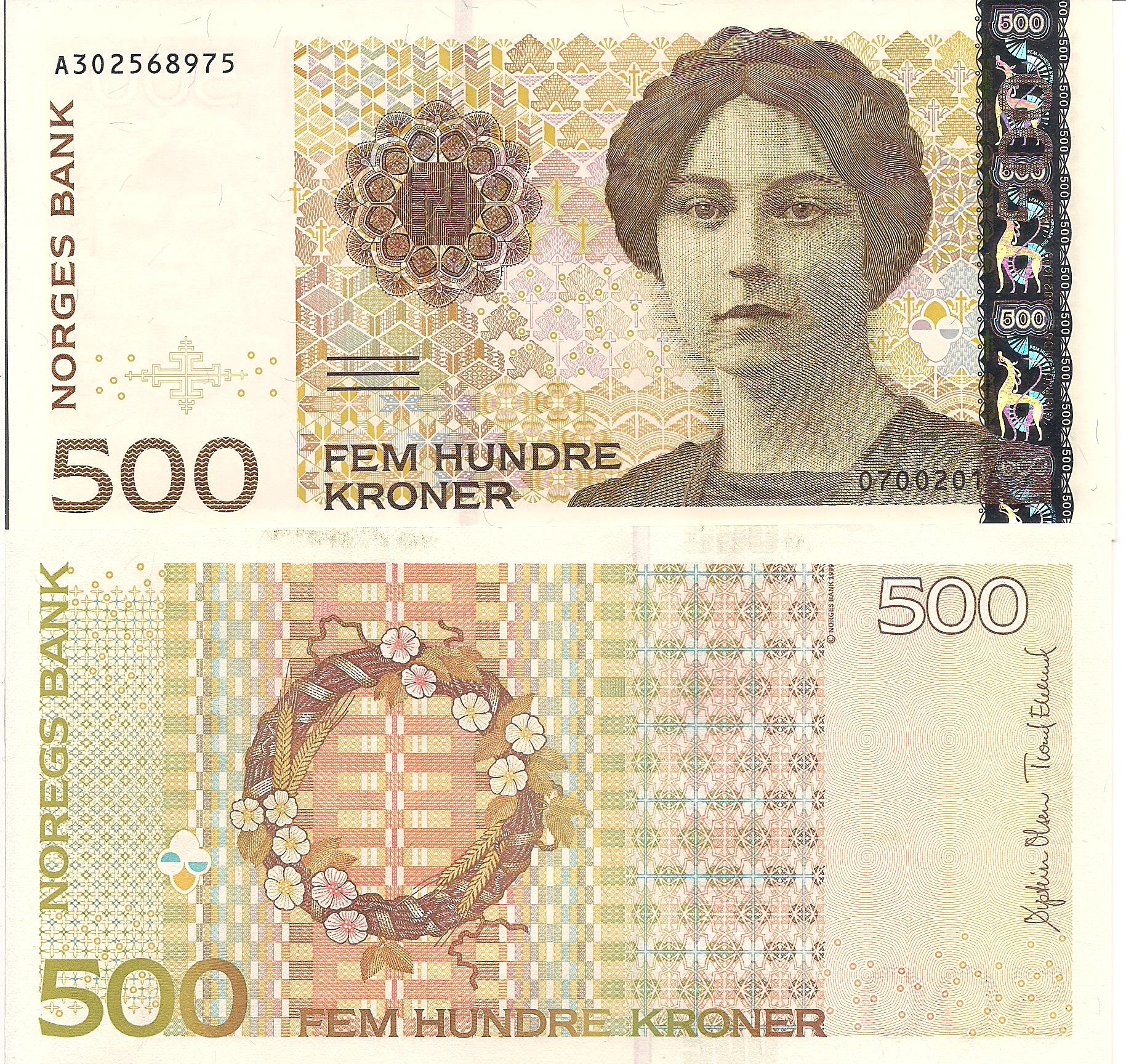 Norway 500 Kroner UNC pick #: 51g