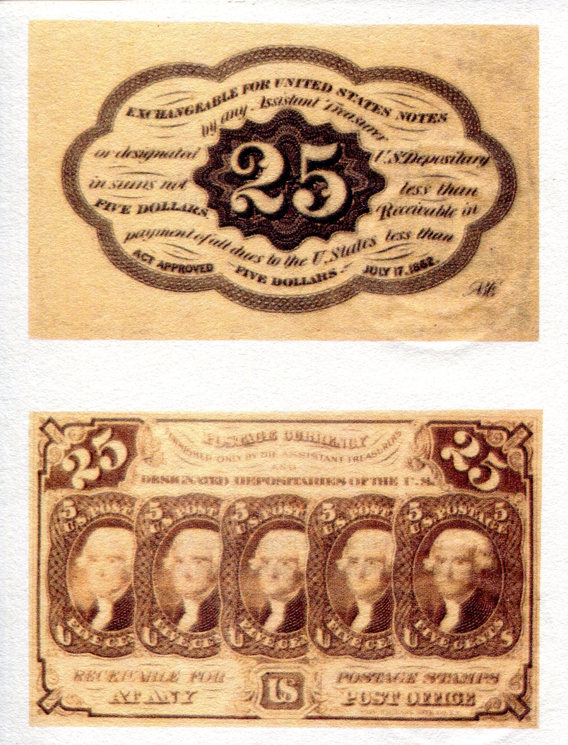 USA - Current Issues 25 Cents XF pick #: Fractional note