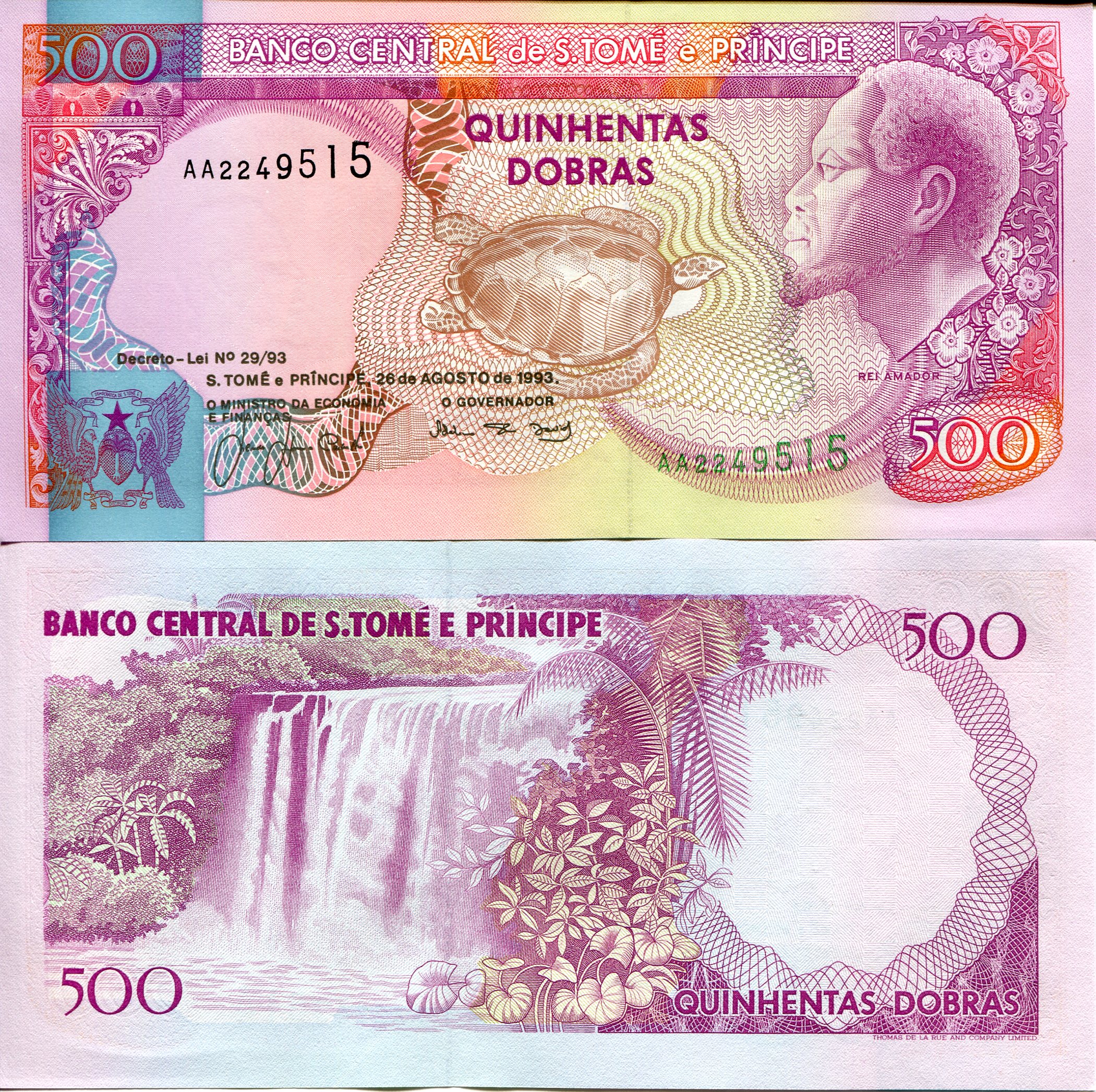 Sao Tome (Saint Thomas & Prince) 500 Dobras UNC pick #: 63