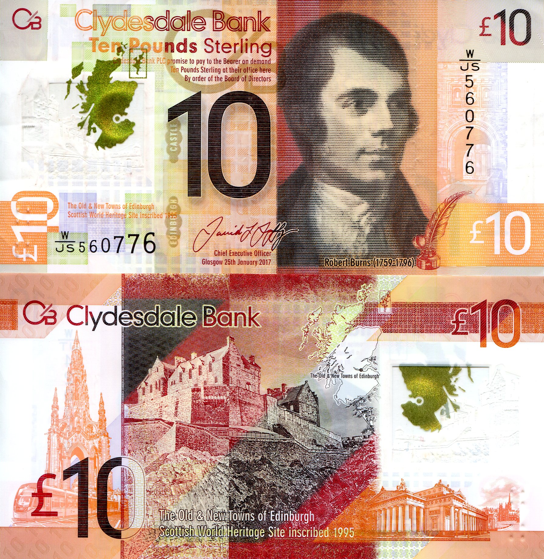 Scotland 10 Pounds VF (see large scan) pick #: 229Q