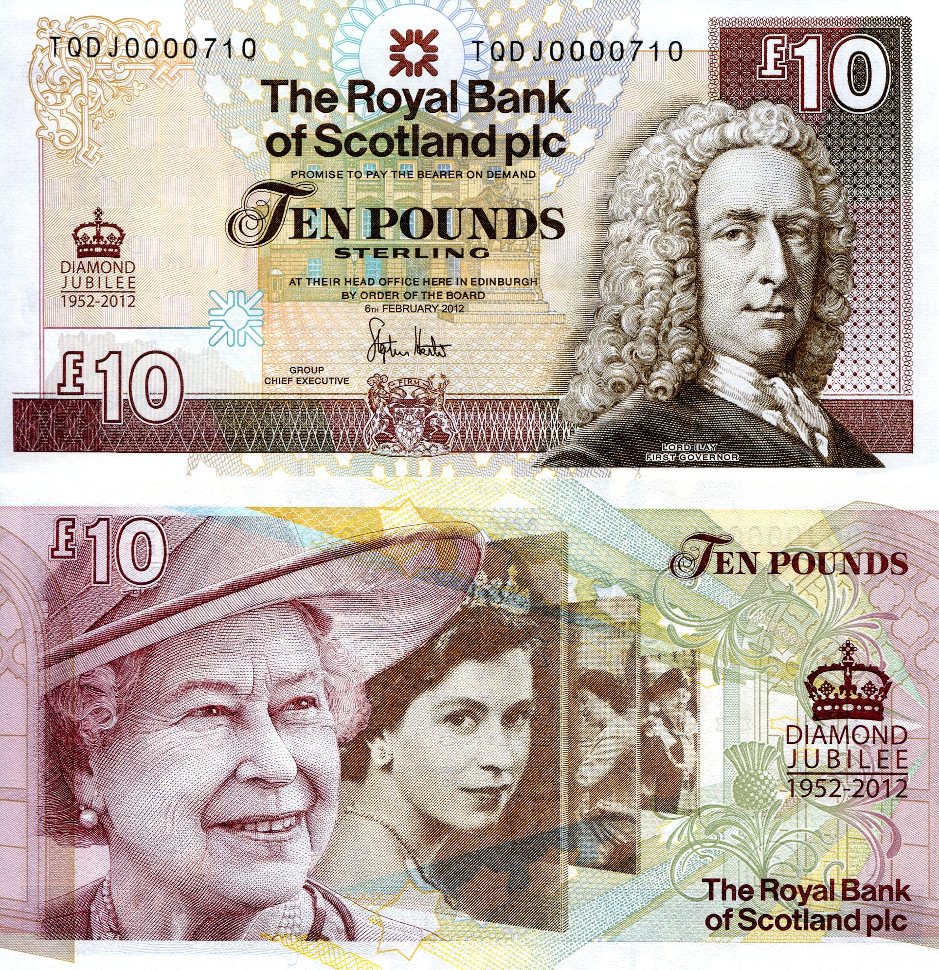 Scotland 10 Pound UNC pick #: 368