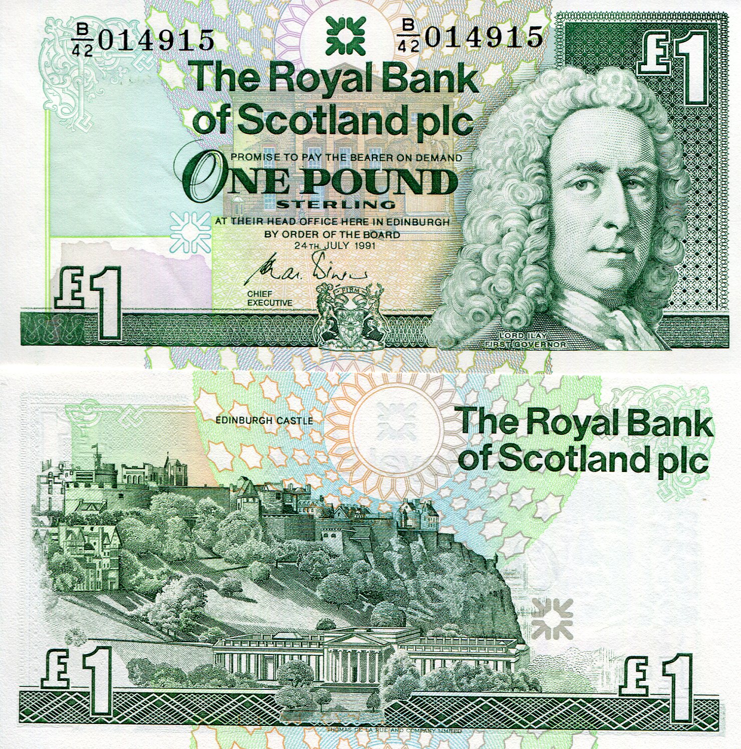 Scotland 1 Pound UNC pick #: 351b
