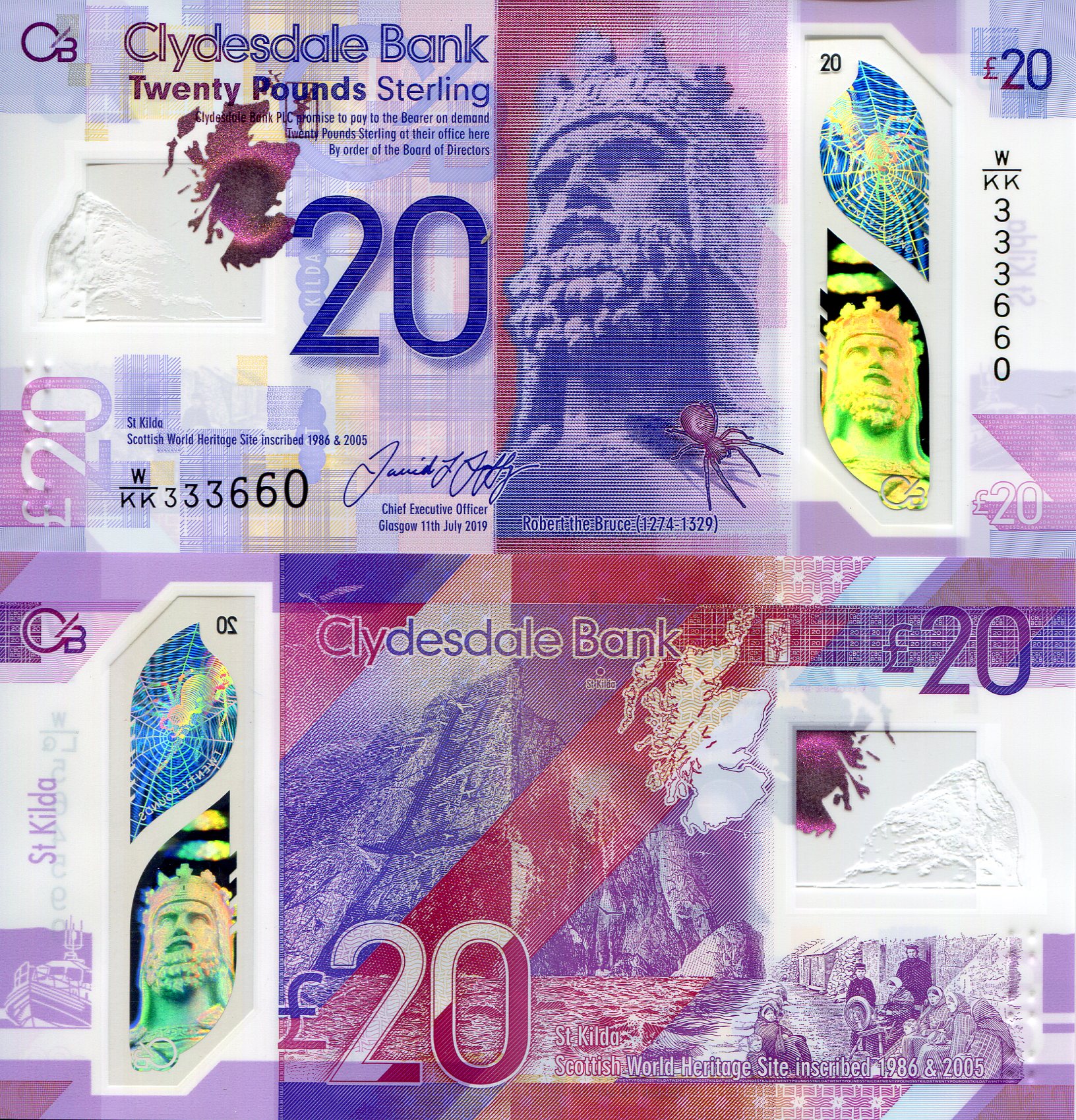 Scotland 20 Pounds UNC pick #: New