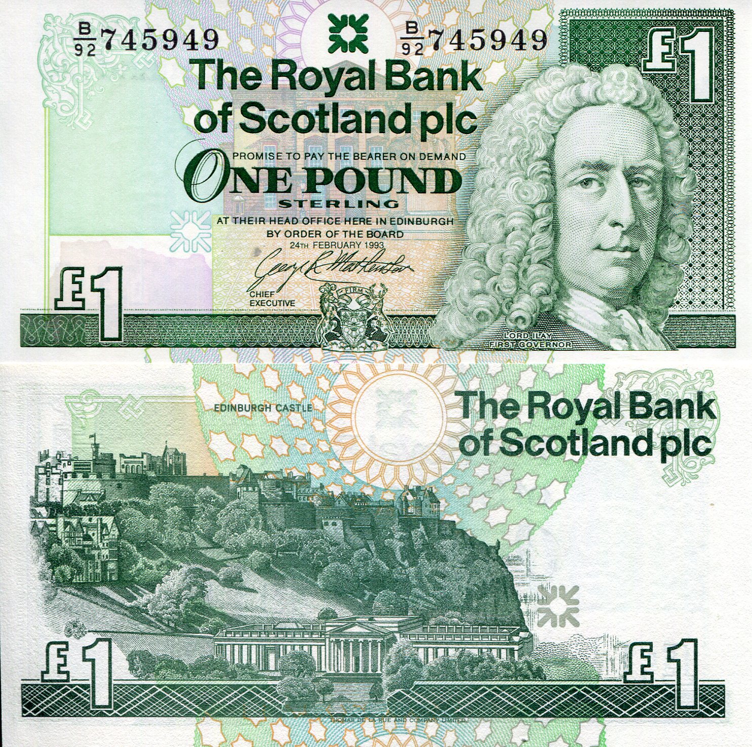 Scotland 1 Pound UNC pick #: 351c