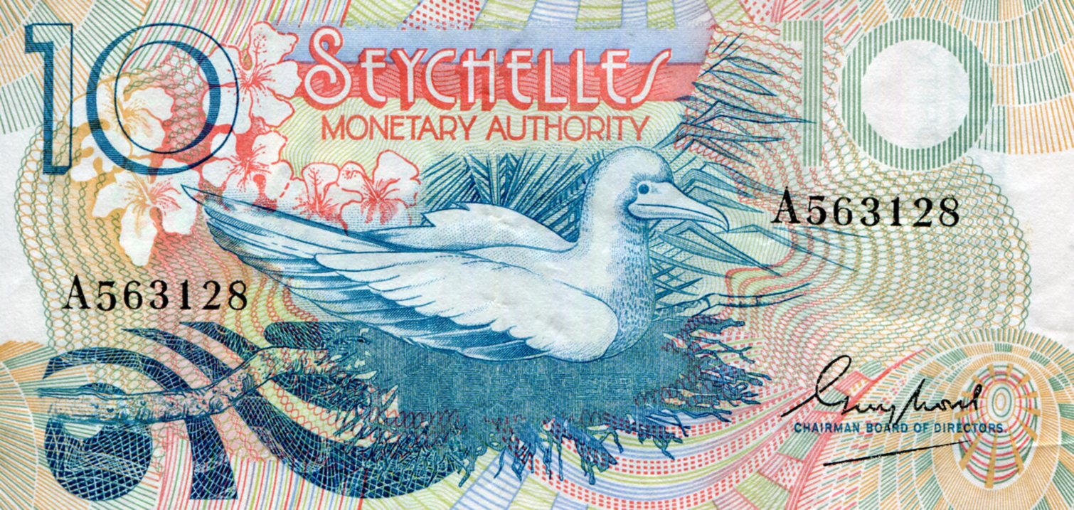 Seychelles 10 Rupees VF (See large scan) pick #: 23a