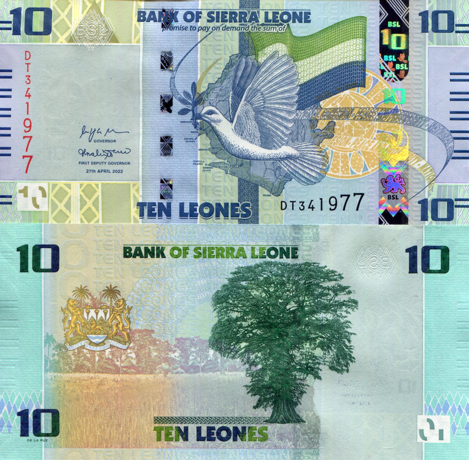 Sierra Leone 10 Leones UNC pick #: New
