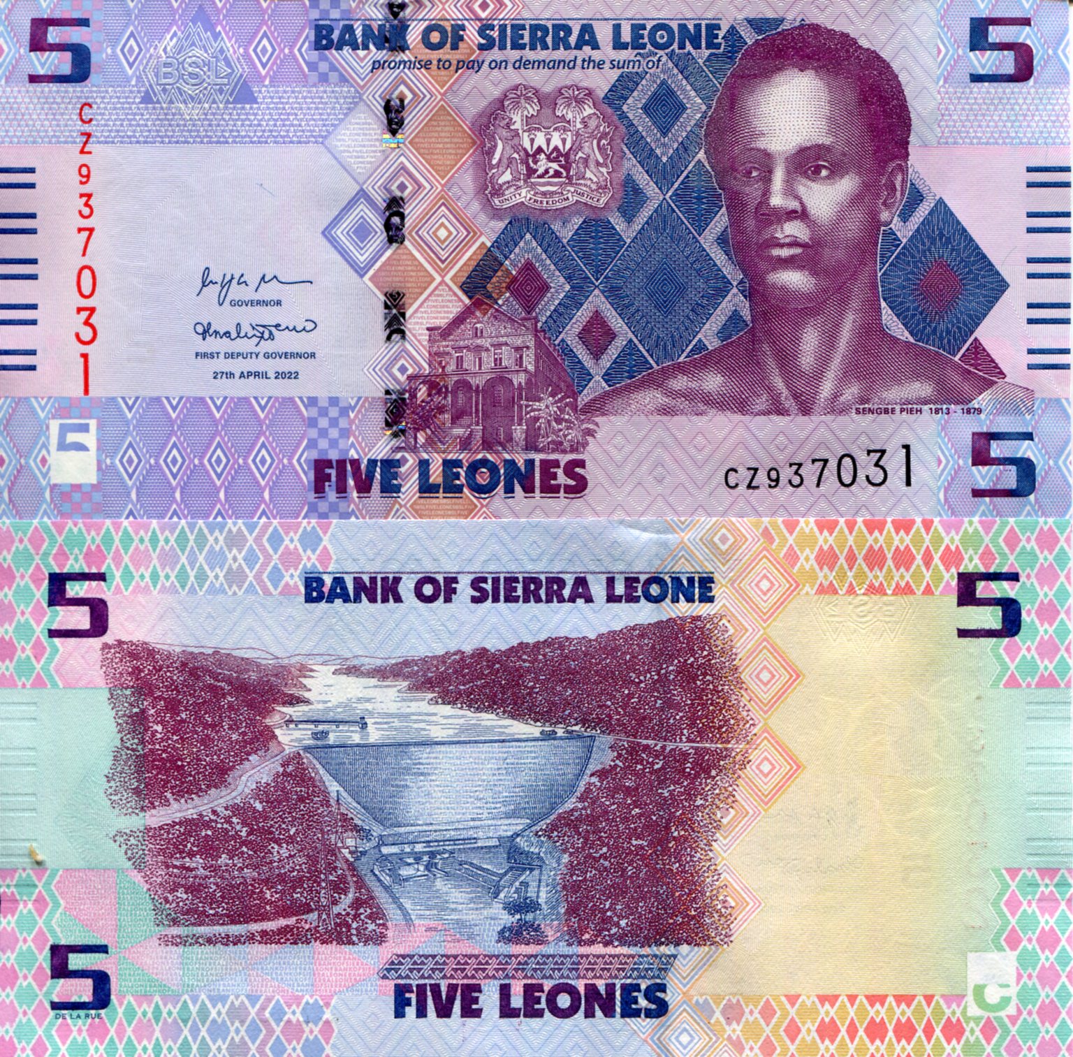 Sierra Leone 5 Leones UNC pick #: New
