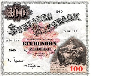 Sweden 100 Kronor Pick Number: 48e F/VG (see scan) Banknote