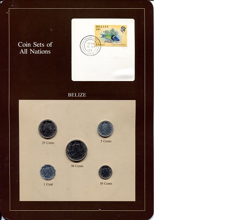 Belize 1-50 Cents UNC (Board may have some wear)