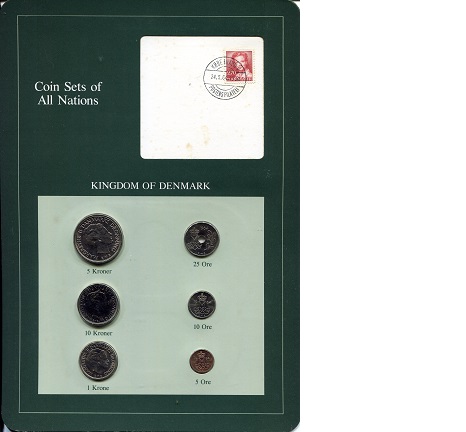 Denmark 5-10 Ore-Kroner UNC (Board may have some wear)