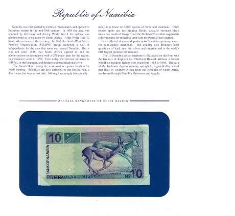 Namibia 10 Dollars Note looks UNC - Envelope has wear pick #: NP - 3