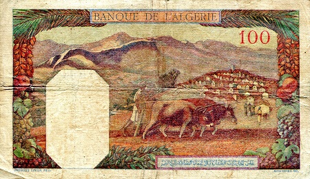 Algeria 100 Francs VG (See scan - Pinholes) pick #: 85