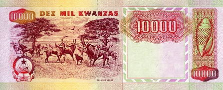 Angola 10,000 Kwanzas UNC pick #: 131b