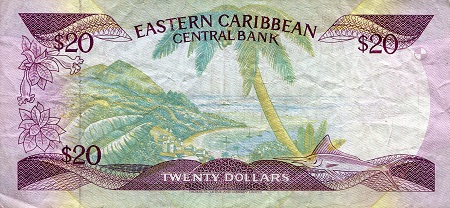 Antigua and Barbuda 20 Dollar VF (see large scan) pick #: 19A