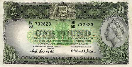 Australia  1 Pound XF-/VF+ (see large scan) pick #: 30a