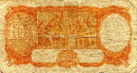 Australia  10 Shillings G (see large scan) pick #: 25a
