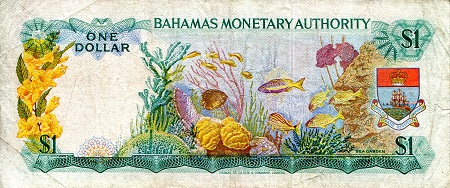 Bahamas  1 Dollar F/VG (see scan) pick #: 27a