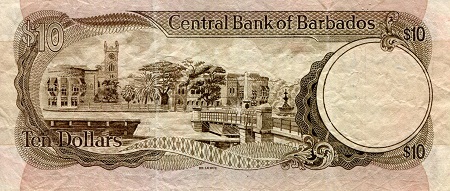 Barbados 10 Dollars VF (See large scan) pick #: 33a