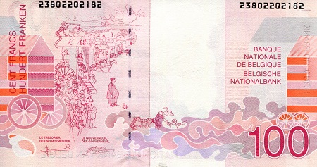 Belgium 100 Francs XF (see large scan) pick #: 147a