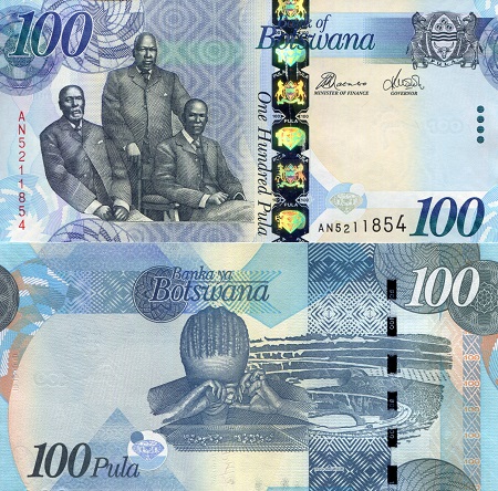 Botswana 100 Pula Pick Number: New UNC Banknote
