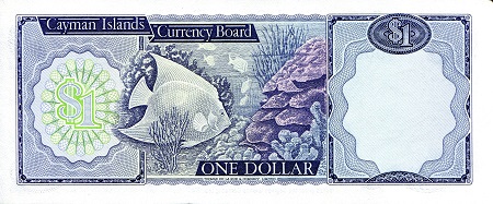 Cayman Islands 1 Dollar aUNC (minor corner issue) pick #: 5b