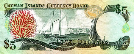Cayman Islands 5 Dollars VF+ (see large scan) pick #: 12
