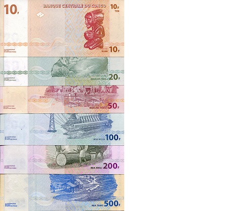 Congo Democratic Republic 10-500 Francs UNC pick #: 93, 94, 97, 98, 99, 96