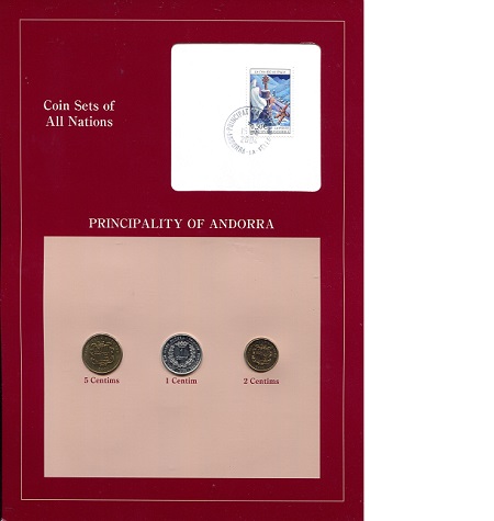 Andorra 1 - 5 Centimes UNC (Board may have some wear)