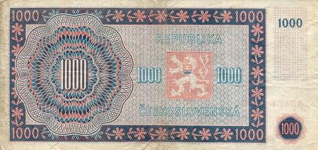 Czechoslovakia  1,000 Korun F (see large scan) pick #: 74b