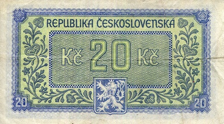 Czechoslovakia  20 Korun F (see large scan) pick #: 61a