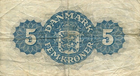 Denmark 5 Kroner VG/G (see large scan) pick #: 35g