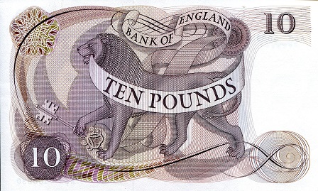 England 10 Pound aUNC pick #: 376b