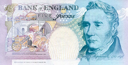 England 5 Pounds aUNC/XF (see large scan) pick #: 382Aa