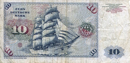 Germany, West (FDR) 10 Deutsche Marks VG (See large scan) pick #: 31h