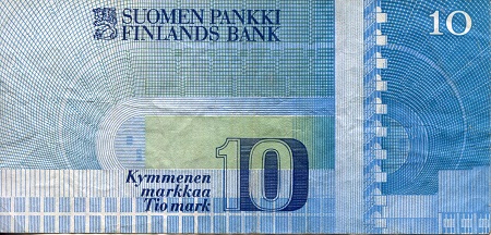 Finland 10 Markkaa F (See large scan) pick #: 113a