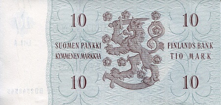Finland 10 Markkaa UNC pick #: 104