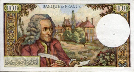 France 10 Francs VF+ (See large scan - Pinholes) pick #: 147d