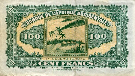 French West Africa  100 Francs F (see large scan) pick #: 31a