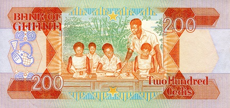 Ghana 200 Cedis XF (see large scan) pick #: 27a