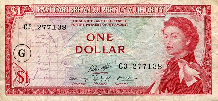 Grenada 1 Dollar Pick Number: 13Gc VF (see large scan) Banknote