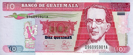 Guatemala  10 Quetzal Pick Number: 107 UNC Banknote