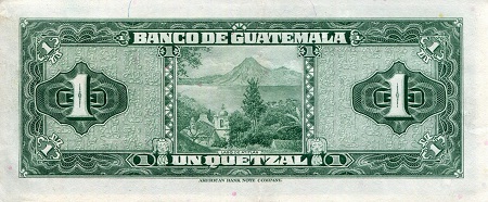 Guatemala  1 Quetzal VF/F (See large scan) pick #: 36c