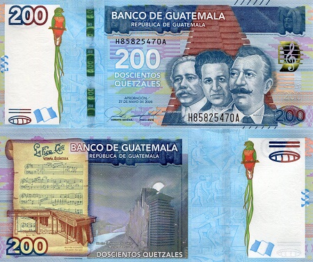 Guatemala  200 Quetzal Pick Number: New UNC Banknote