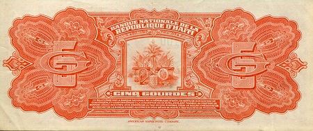 Haiti 5 Gourdes XF (see large scan) pick #: 180 ?