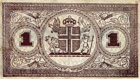 Iceland 10 Kronur VG (very thin paper) pick #: 22f